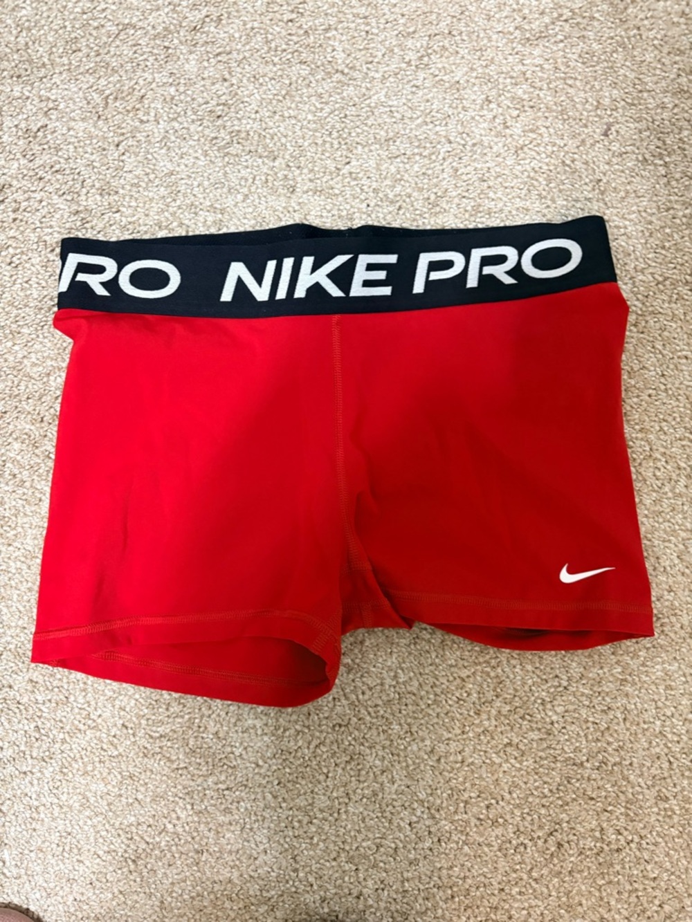 Nike Red Compression Shorts with Black NIKE PRO Waistband